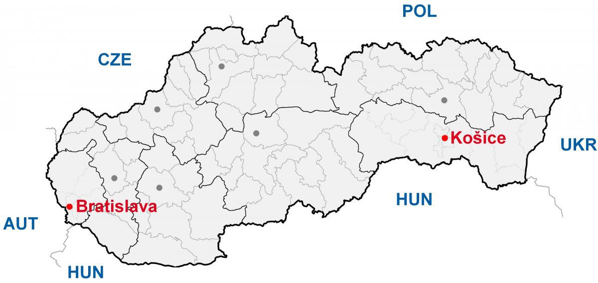 térkép kassa, Szlovákia