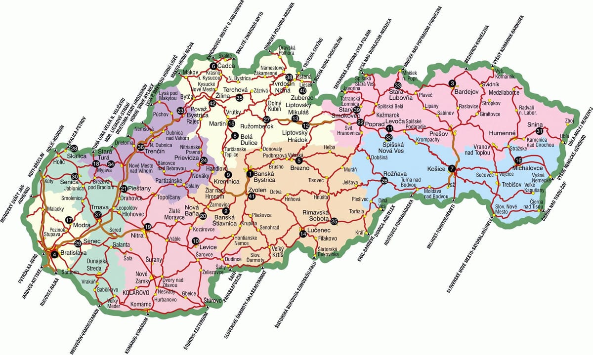 Szlovákia látnivalók térkép