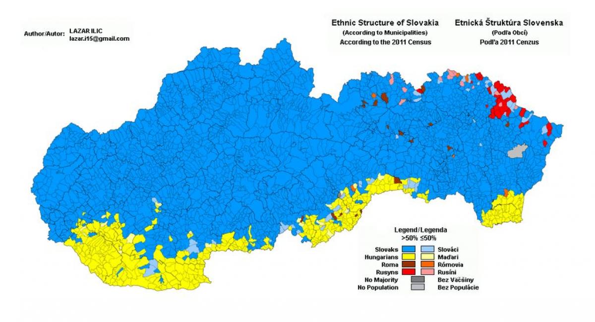 térkép Szlovákia etnikai