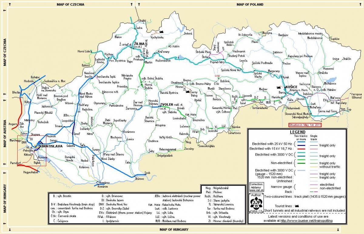 Szlovákia vonat térkép