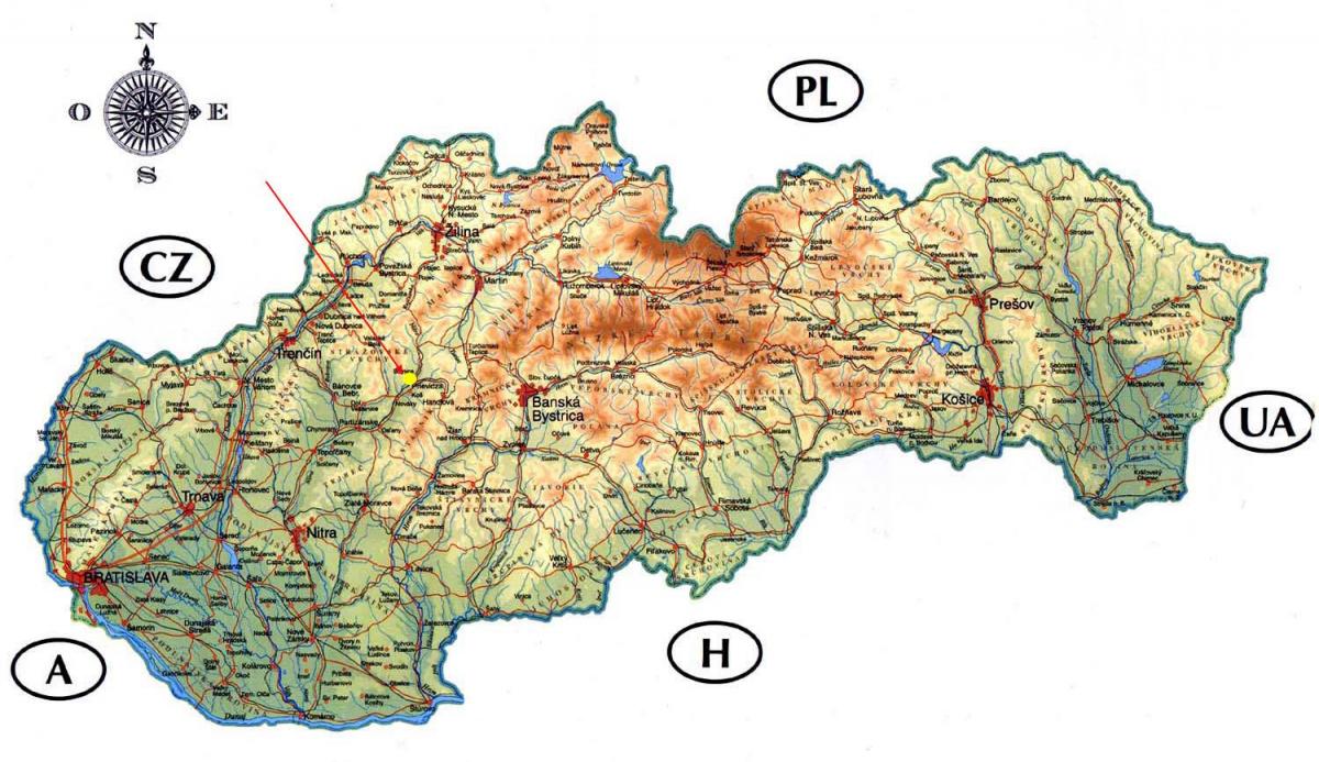 térkép Szlovákia kastélyok