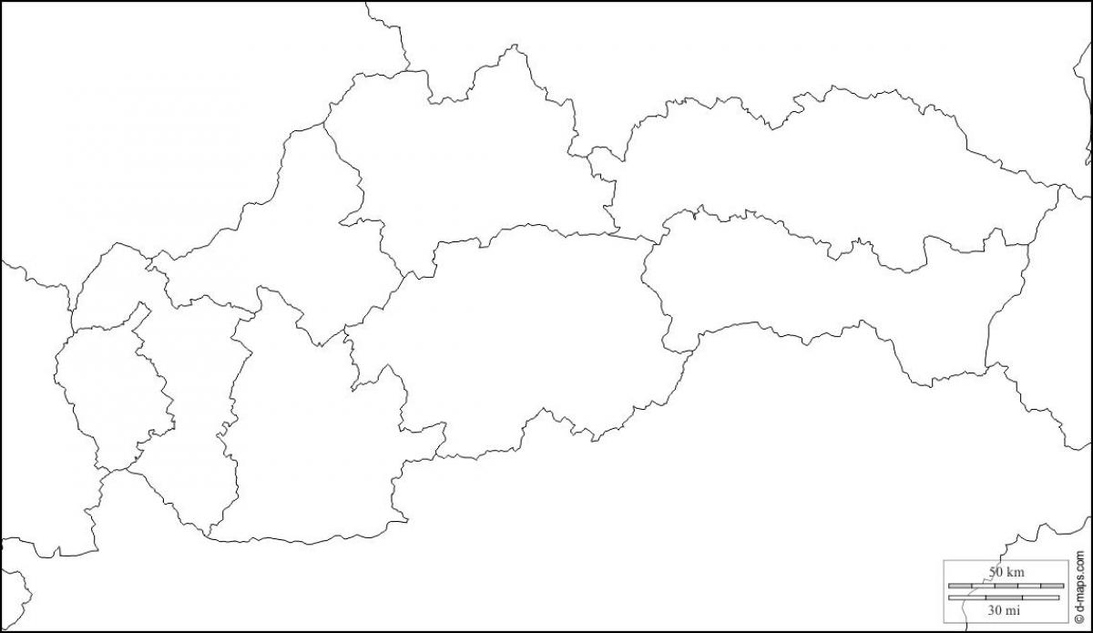 térkép Szlovákia üres 