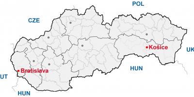 Térkép kassa, Szlovákia