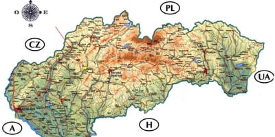 Térkép Szlovákia kastélyok