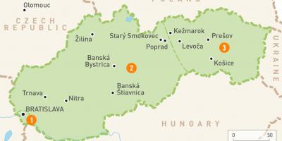 Térkép Szlovákia régiók