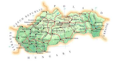 Térkép Szlovákiában, síterepek