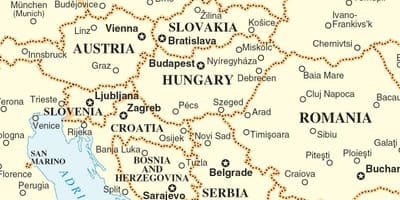 Térkép Szlovákia környező országokban